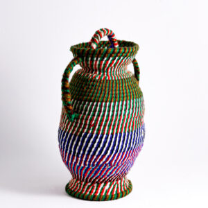 Jar with colored Fronds